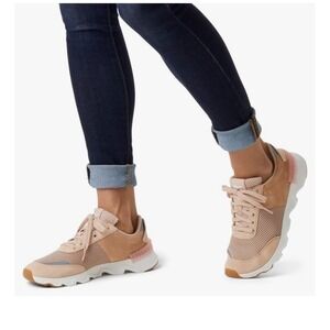 Sorel Kinetic Lite Sneakers‎ Pink Tan Women's Suede Mesh Athleisure Size 8.5